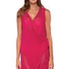 Weekend Wrap Mini Dress -Sunny Sundress Sales 157NEOPI Apparel Dress Neon Pink Front1