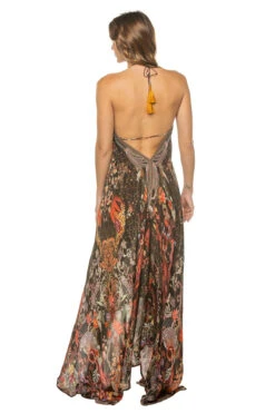 Forest Festival Plunge Midi Dress -Sunny Sundress Sales 23010MXD Apparel Dress Forest Festival Back