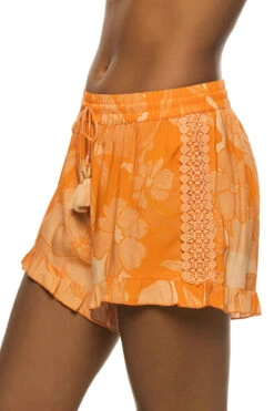 Topaz Ruffle Shorts -Sunny Sundress Sales 26170713 Apparel Bottom Orange Side