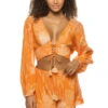 Topaz Lace Up Crop Top -Sunny Sundress Sales 26190213 Apparel Top Orange Front