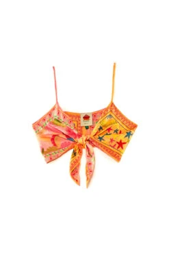 Farm Rio Mixed Scarves Crop Top -Sunny Sundress Sales 302938 Apparel Top Multi Laydown
