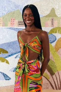 Farm Rio Toucans Scarf Top -Sunny Sundress Sales 303977 Apparel Top Toucans Scarf Lifestyle