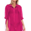 Button Up Tunic -Sunny Sundress Sales 3063935 Apparel Top Pink Peppercorn Front1