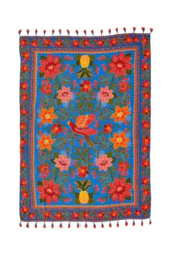 Farm Rio Blue Tropical Tapestry Sarong -Sunny Sundress Sales 307139 Apparel Bottom Blue Tropical Laydown