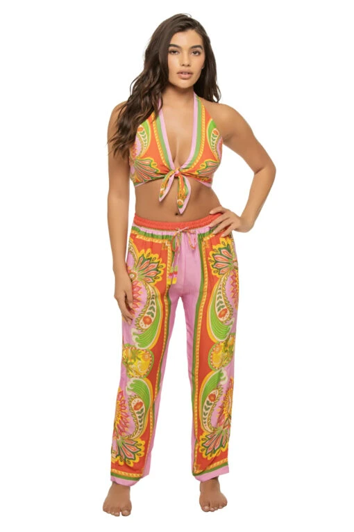 Farm Rio Beach Toucans Scarf Top -Sunny Sundress Sales 309408 Apparel Top Multi Front