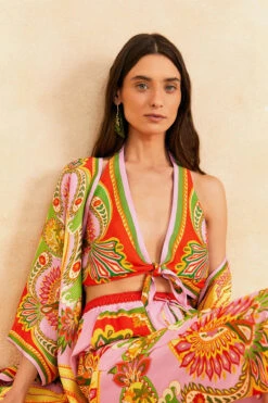 Farm Rio Beach Toucans Scarf Top -Sunny Sundress Sales 309408 Apparel Top Multi Lifestyle