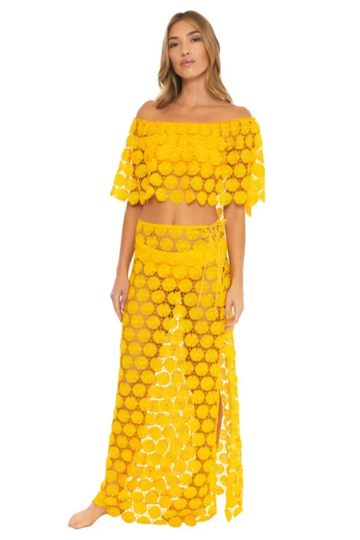 Bardot Off The Shoulder Crop Top -Sunny Sundress Sales 3463835 Apparel Top Daisy Front