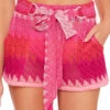 Cascade Crochet Shorts -Sunny Sundress Sales 3634035 Apparel Bottom Pink Front