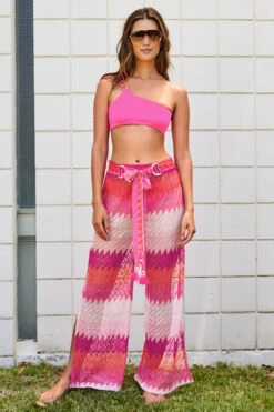 Cascade Crochet Pants -Sunny Sundress Sales 3635035 Apparel Bottom Pink Combo Lifestyle