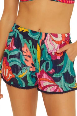 India Garden Pocketed Fringe Shorts