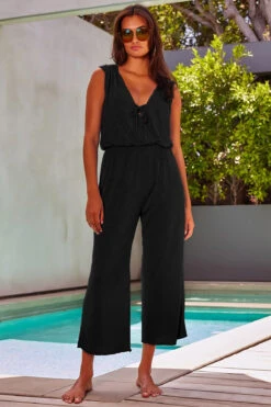 Breezy Basics Jumpsuit -Sunny Sundress Sales 3753371 Apparel Jumpsuit Black Lifestyle1