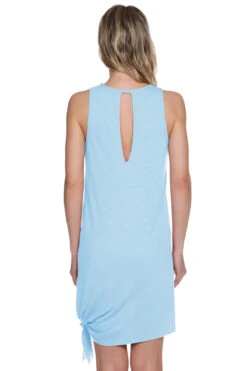 Tie Side High Neck Mini Dress -Sunny Sundress Sales 3760271E Apparel Dress Power Blue Back