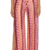 Crochet Stripe Pants -Sunny Sundress Sales 4650371 Apparel Bottom Rose Violet multi Front1