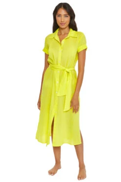 Gauzy Midi Shirt Dress