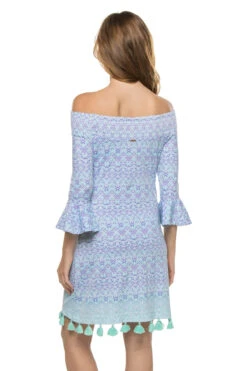 Naples Mini Dress -Sunny Sundress Sales 706 NP22 Apparel Dress Purple And White Back