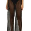 Golden Metallic Crochet Pants -Sunny Sundress Sales 8650471 Apparel Bottom Black Front