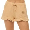 Palm Tree Shorts -Sunny Sundress Sales B11190 Apparel Bottom Honey Peach W Bronze Front
