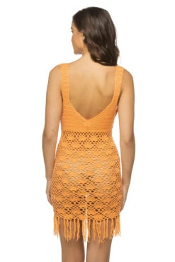 Crochet Tank Dress -Sunny Sundress Sales CC10998 Apparel Dress Cabana Sunrise Back