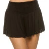 Crochet Shorts -Sunny Sundress Sales CC11016 Apparel Bottom Black Front