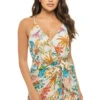 ELAN Tropical Wrap Mini Dress -Sunny Sundress Sales CPP5815 Apparel Dress Paradise Print Natural Front