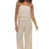 ELAN Crochet Jumpsuit -Sunny Sundress Sales CR7310 Apparel Bottom Natural Front