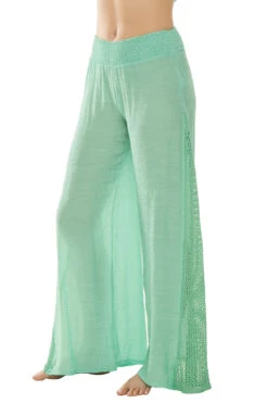 ELAN Crochet Smocked Pants -Sunny Sundress Sales EBW CR2191 Apparel Bottom Emerald Side