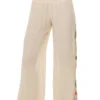 ELAN Crochet Panel Wide Leg Pants -Sunny Sundress Sales EBW CRC2191 Apparel Bottom Natural Front