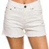 ELAN High Waist Distressed Denim Shorts -Sunny Sundress Sales ELA MULTI WHITE Bottoms Front 84507