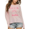 Live In The Sunshine Sweater -Sunny Sundress Sales GS01EML Apparel Top Pink Pink Front