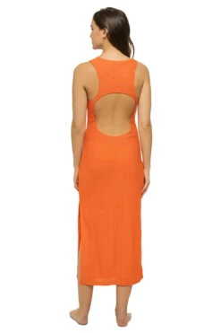 Melissa Odabash Hailey Midi Dress -Sunny Sundress Sales HAILEY HS Apparel Dress Apricot Back