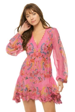 Floral Long Sleeve Mini Dress