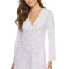 Lace V-Neck Tunic -Sunny Sundress Sales J255023 Apparel Top White Front