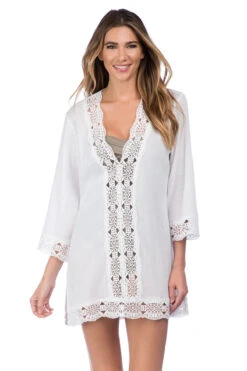 Crochet Lace Trim V-Neck Tunic