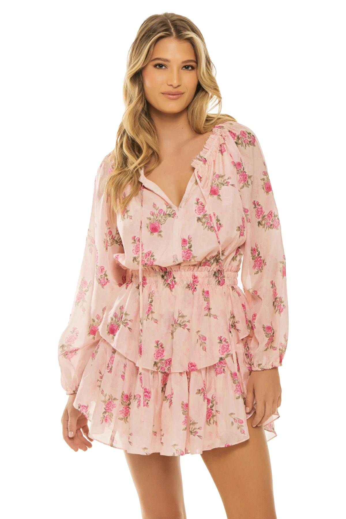 LoveShackFancy Popover V-Neck Mini Dress 3 LoveShackFancy Popover V-Neck Mini Dress