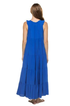 Lighthouse Beach Maxi Dress -Sunny Sundress Sales LIGHTHOUSE BEACH Apparel Dress Klein Blue Back