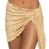 Nova Short Metallic Sarong -Sunny Sundress Sales MA20451 24 Apparel Bottom Gold Front