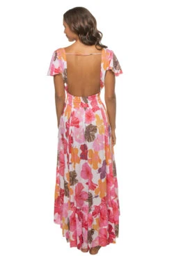 New Moon Maxi Dress -Sunny Sundress Sales NEW MOON MAXI Apparel Dress Waimea Pink And Rust Back