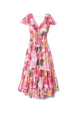 New Moon Maxi Dress -Sunny Sundress Sales NEW MOON MAXI Apparel Dress Waimea Pink And Rust Laydown