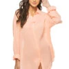 Miss You Oversized Shirt Dress -Sunny Sundress Sales PS22 20 396A16 Apparel Top Pigment Peach Front