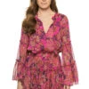 Leeva Mini Dress -Sunny Sundress Sales QUDR8367 Apparel Dress Fuchsia Batik Front