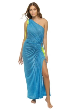 Ruched Asymmetrical Maxi Dress