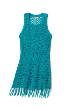 Fringe Crochet Tunic -Sunny Sundress Sales SAR1961133 Apparel Top Ceramic Laydown