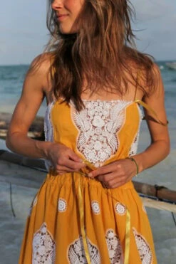 Brielle Embroidered Mini Dress -Sunny Sundress Sales SP23 FCE797 Apparel Dress Passionfruit Lifestyle