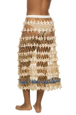 Star Crochet Midi Skirt -Sunny Sundress Sales SS23CS19 Apparel Bottom Snow White Back