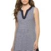 Tommy Bahama Split Neck Romper -Sunny Sundress Sales SS500411 Apparel Bottom Mare Navy Front