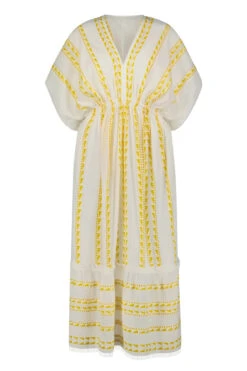 Abeba Plunge Midi Dress -Sunny Sundress Sales SW2345 Apparel Dress Sunshine Yellow Laydown