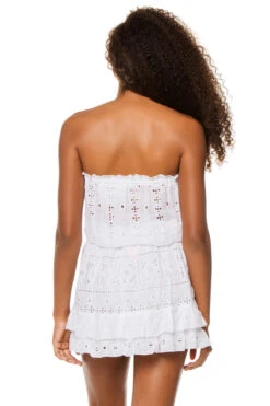 Croco Strapless Dress -Sunny Sundress Sales TEPO WHITE WH Sundresses Back 94863
