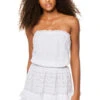 Croco Strapless Dress -Sunny Sundress Sales TEPO WHITE WH Sundresses Front 94863