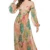Tropicalia Lace Up Maxi Dress -Sunny Sundress Sales VEL23448US Apparel Dress Harbour Pink Front