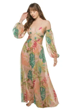 Tropicalia Lace Up Maxi Dress